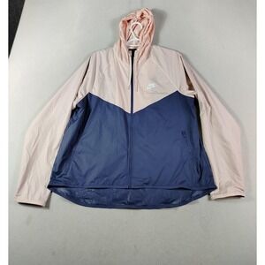 Nike Windrunner Jacket Womens Large Blue Colorblock‎ Full Zip Hooded BV3939-682